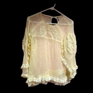 Top Shop sheer lace bohemian top